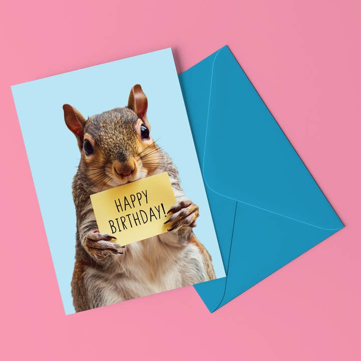 Happy Birthday Squirrel Funny Birthday Card