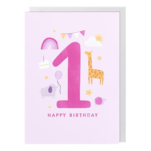 01, Girl, Birthday Card