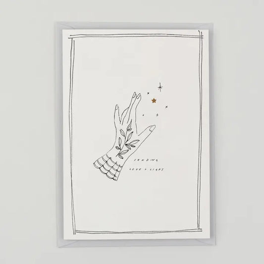 Sending Love + Light Hand Finished Card