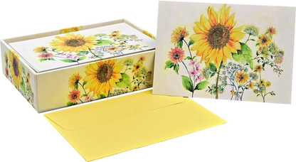 Watercolour Sunflower Blank Boxed Note Cards