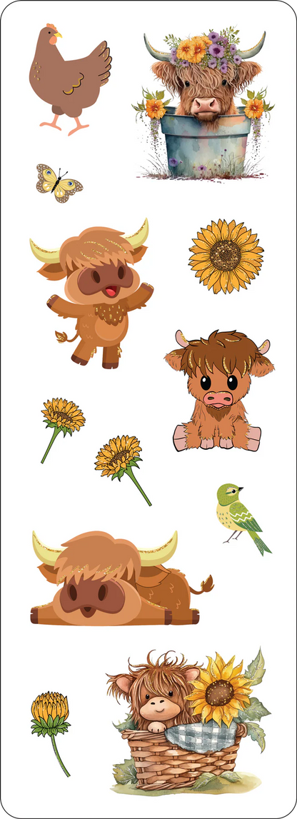 Highland Cows Sticker Set