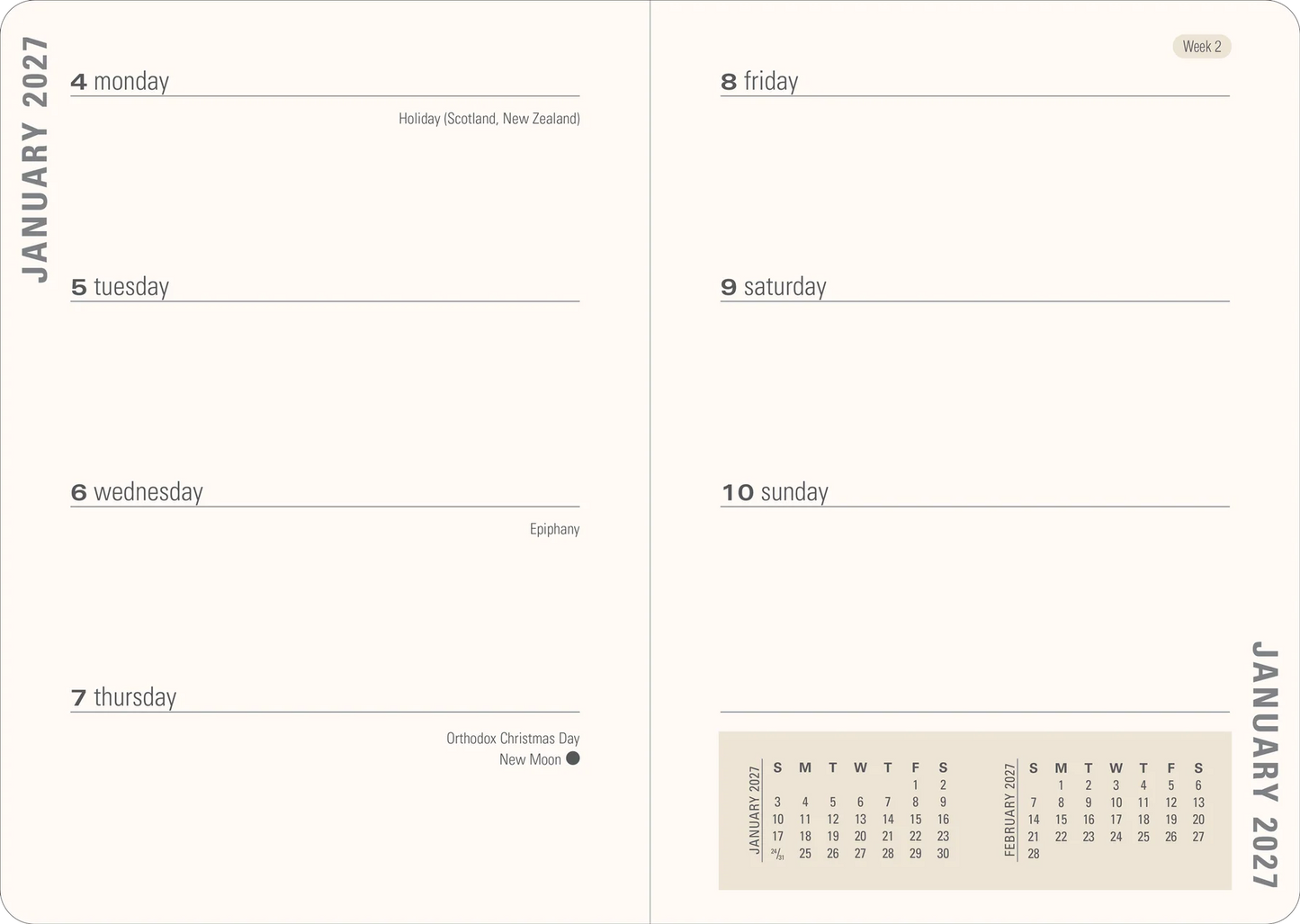2027 Birds & Berries Weekly Planner