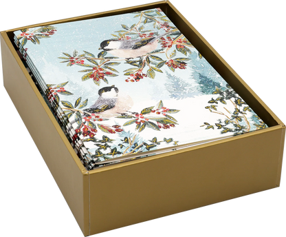 Chickadees in the Snow Small Boxed Holiday Cards