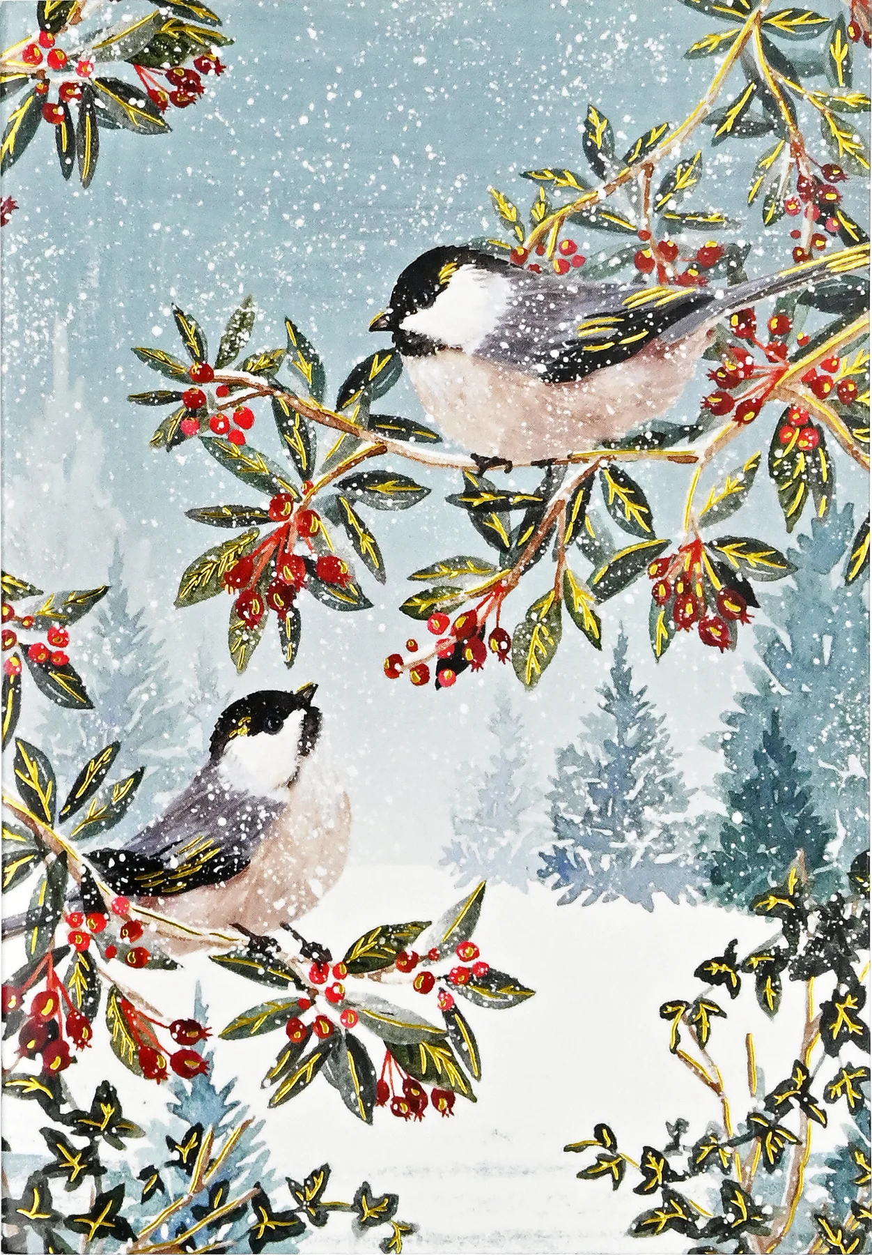 Chickadees in the Snow Small Boxed Holiday Cards