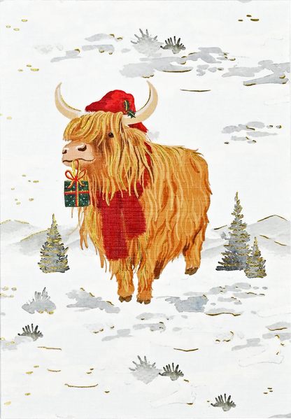 Festive Highland Cow Small Boxed Holiday Cards