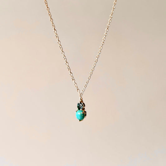 Turquoise London Blue Topaz Sterling Silver Necklace