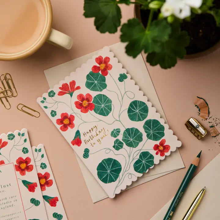 Nasturtium Happy Birthday to You! Card