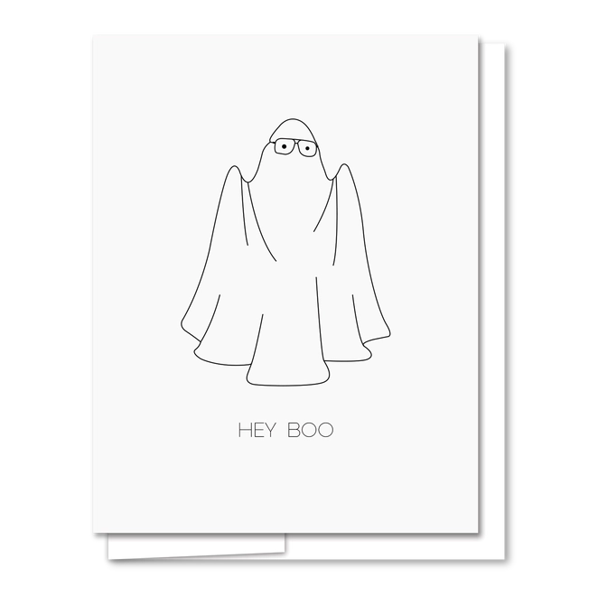 Hey Boo Letterpress Card