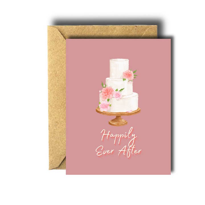 Happily Ever After Wedding Cake Greeting Card