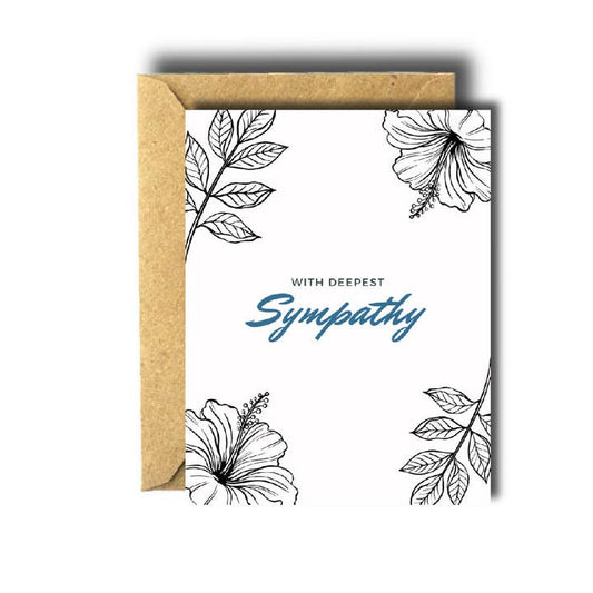 Sympathy Flowers and Leaves Greeting Card