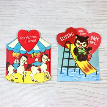 Set of 12 Funny Vintage Valentine's Day Cards