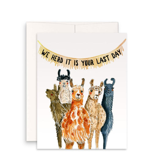Llamas Herd Leaving Goodbye Card