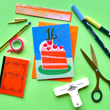 16th Birthday Cake Card