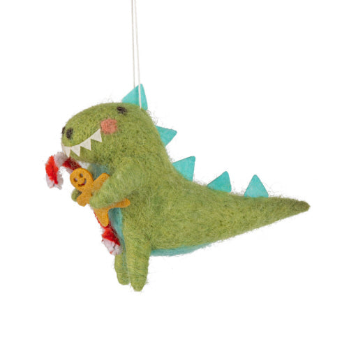 F89 - Felt Green Dinosaur Ornament