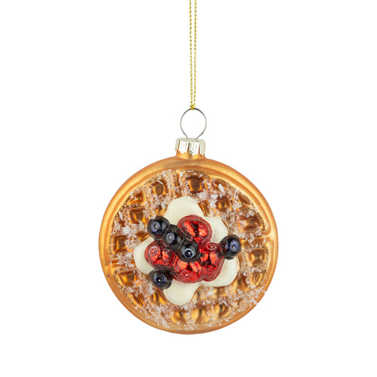Glass Waffle With Fruit And Cream Ornament
