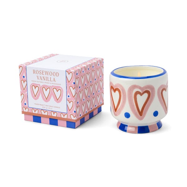 A Dopo Handpainted "Hearts" Ceramic - Rosewood Vanilla