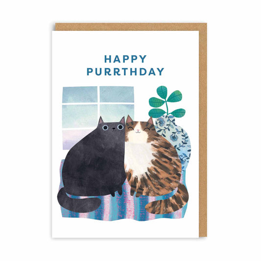 Happy Purrthday Black & Tabby Card