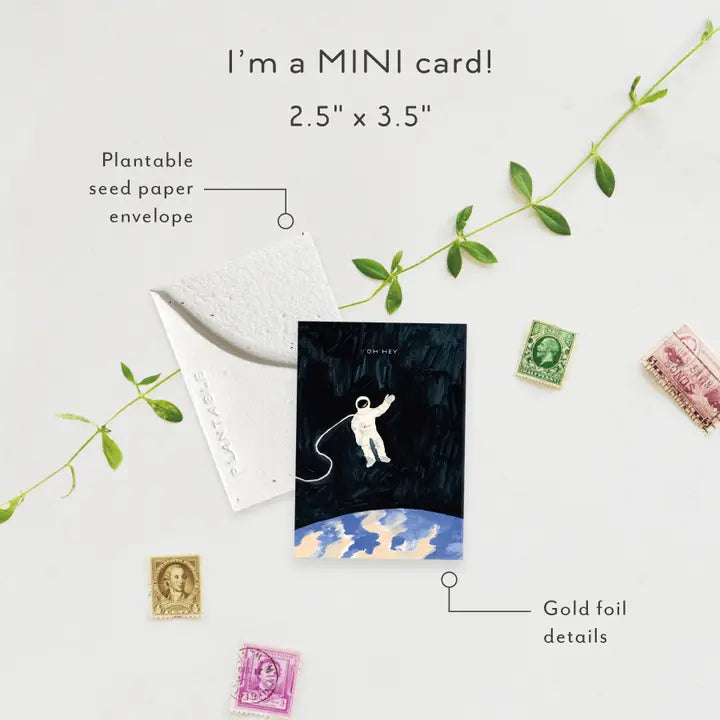 Astronaut Sprout Mini Greeting Card