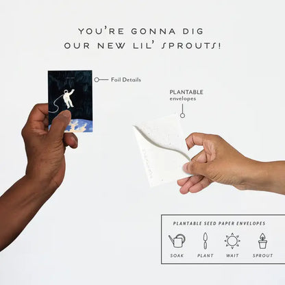 Astronaut Sprout Mini Greeting Card