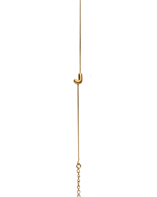 Initial Bracelet Letter J On Gold Chain
