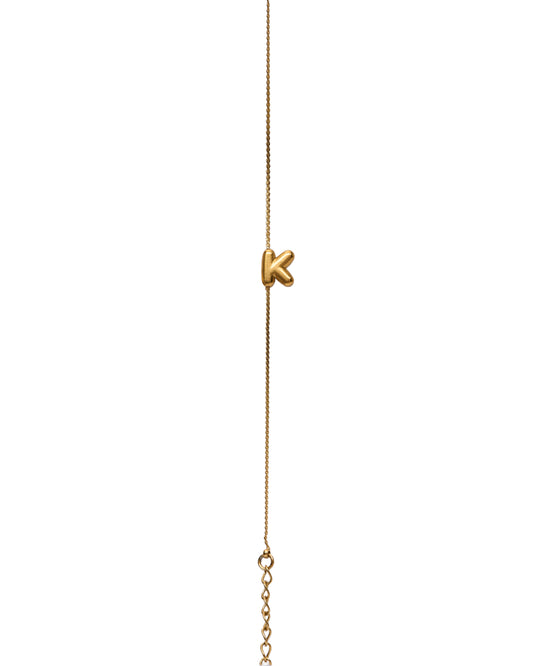 Initial Bracelet Letter K On Gold Chain