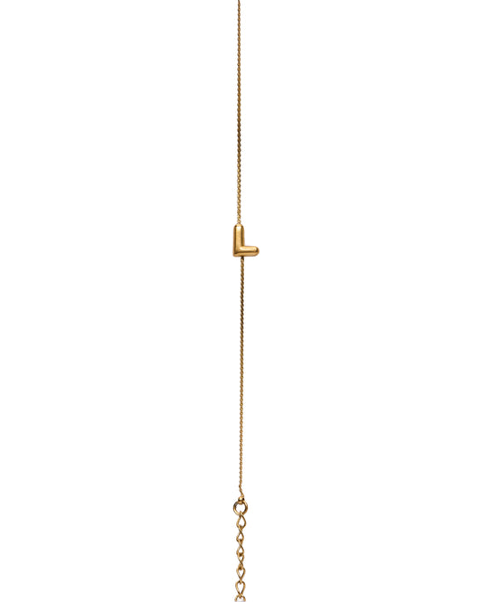 Initial Bracelet Letter L On Gold Chain