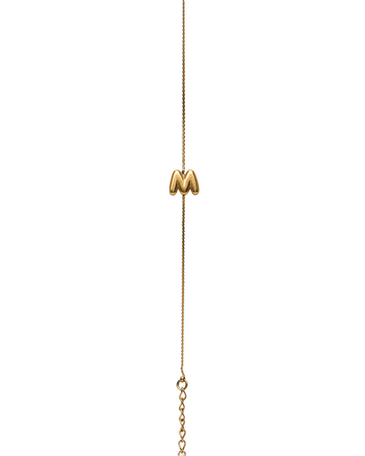 Initial Bracelet Letter M On Gold Chain