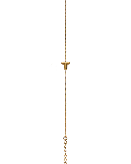 Initial Bracelet Letter T On Gold Chain
