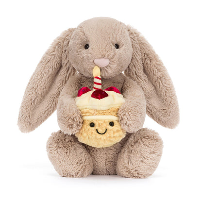 Bashful Beige Bunny 'Birthday' Plush Toy