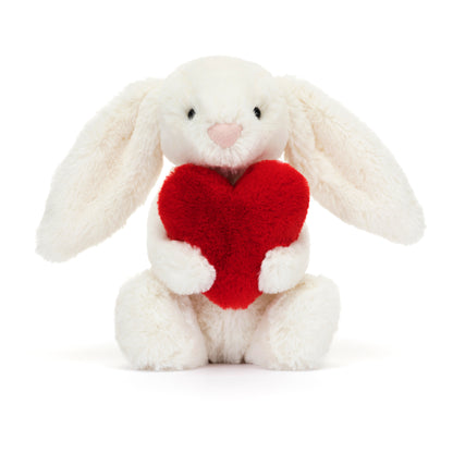 Bashful Red Love Heart Bunny Plush Toy