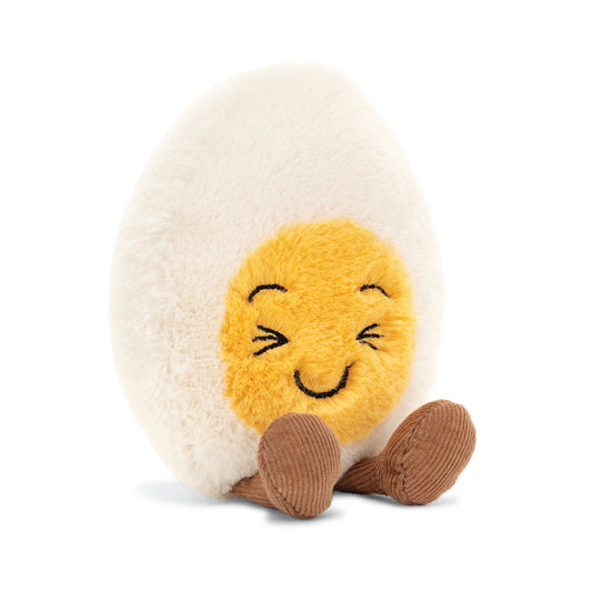 Amuseable Boiled Egg Laughing Small Plush Toy