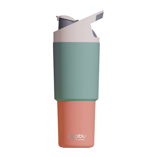 Cosmic Pastel Green + Orange Travel Tumbler