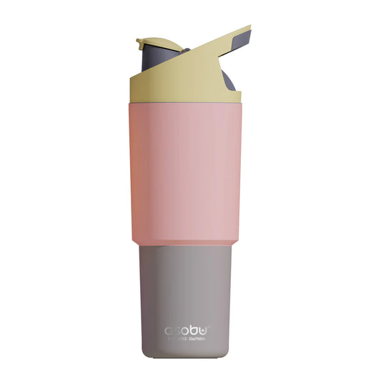 Cosmic Pastel Peach + Yellow Travel Tumbler