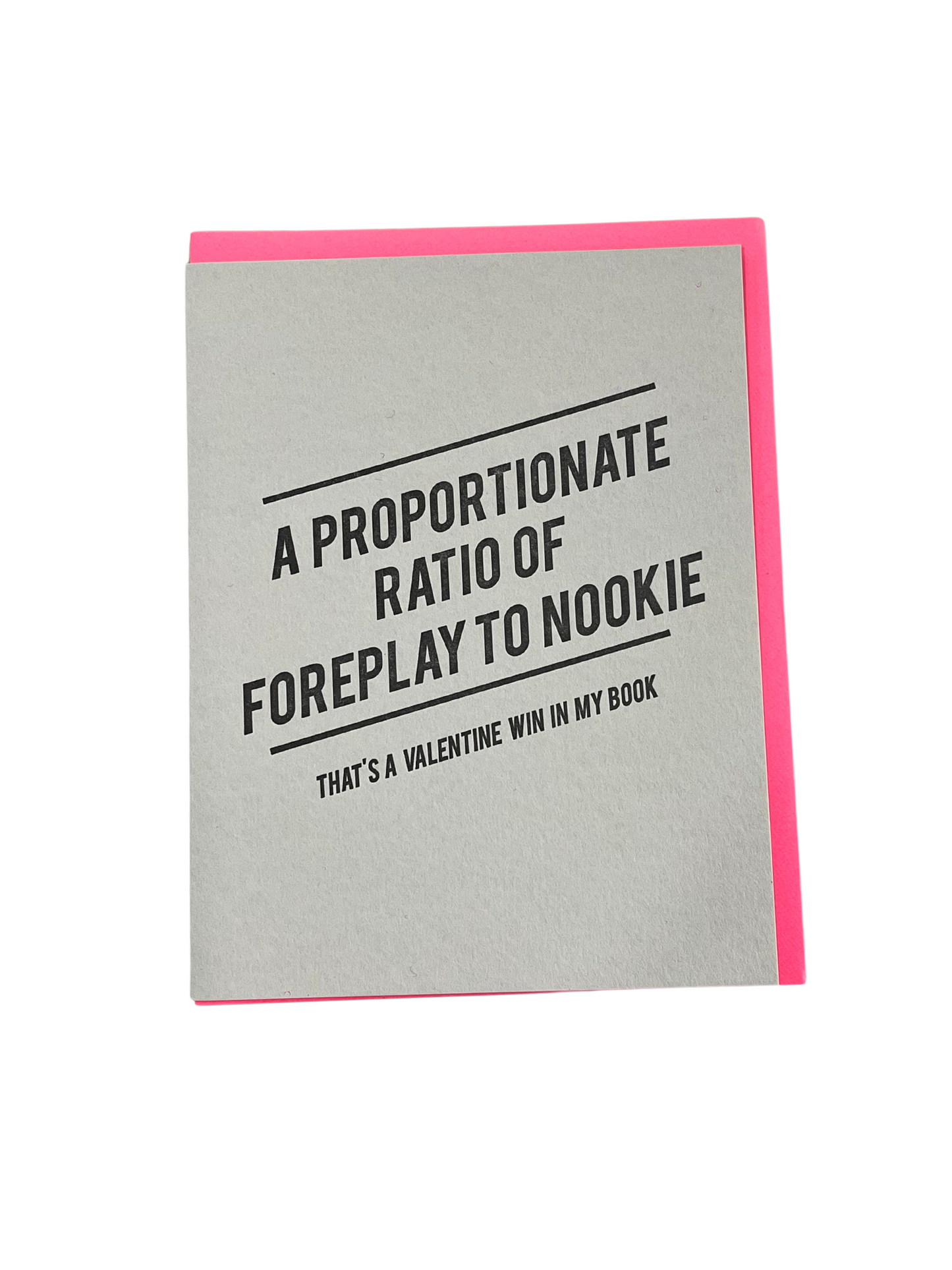 A Proportionate Ratio of Foreplay to Nookie Card