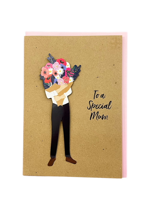 Tache Crafts Man With Flowers Card