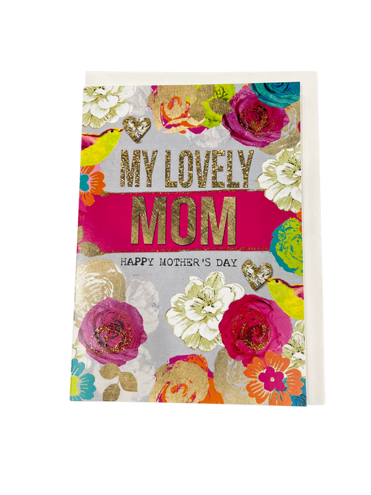 Hammond Gower My Lovely Mom Glitter Roses Mother's Day Card