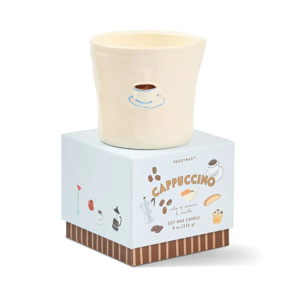 Bistro Imperfect White Ceramic Candle Cappuccino 8oz