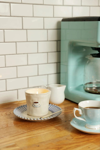 Bistro Imperfect White Ceramic Candle Cappuccino 8oz