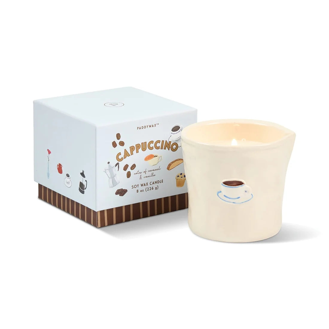 Bistro Imperfect White Ceramic Candle Cappuccino 8oz