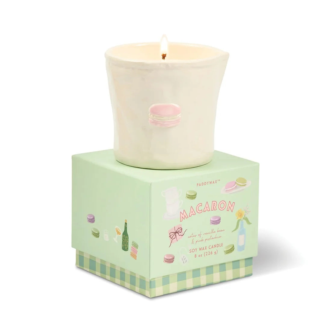 Bistro Imperfect White Ceramic Candle Macaron 8oz
