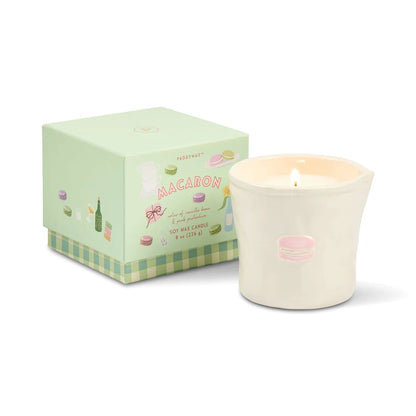 Bistro Imperfect White Ceramic Candle Macaron 8oz