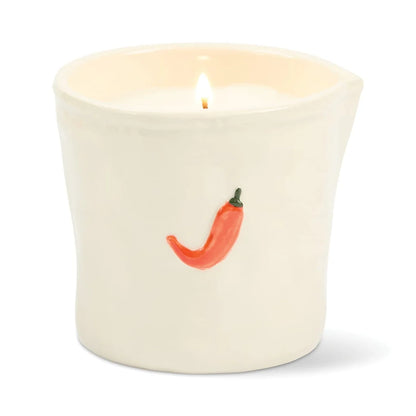 Bistro Imperfect White Ceramic Candle Piment 8oz
