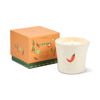 Bistro Imperfect White Ceramic Candle Piment 8oz
