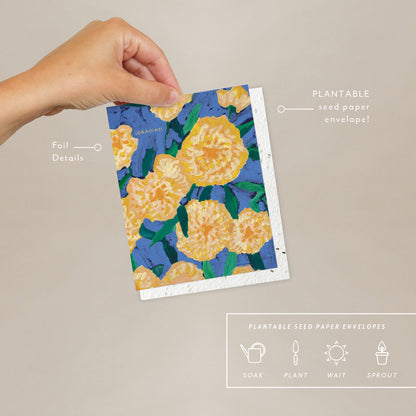 Bursts Of Marigolds Thank You Card