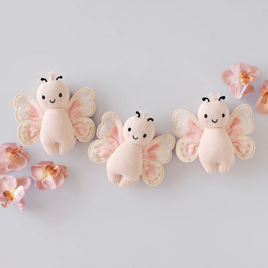 Baby Butterfly Petal Pink Hand-Knit Doll