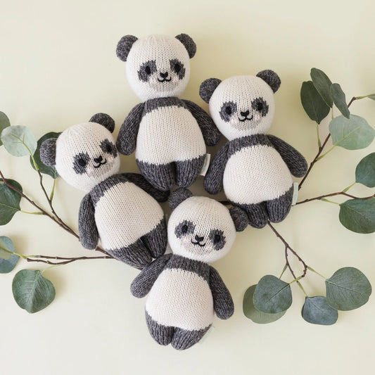 Baby Panda Hand-Knit Doll