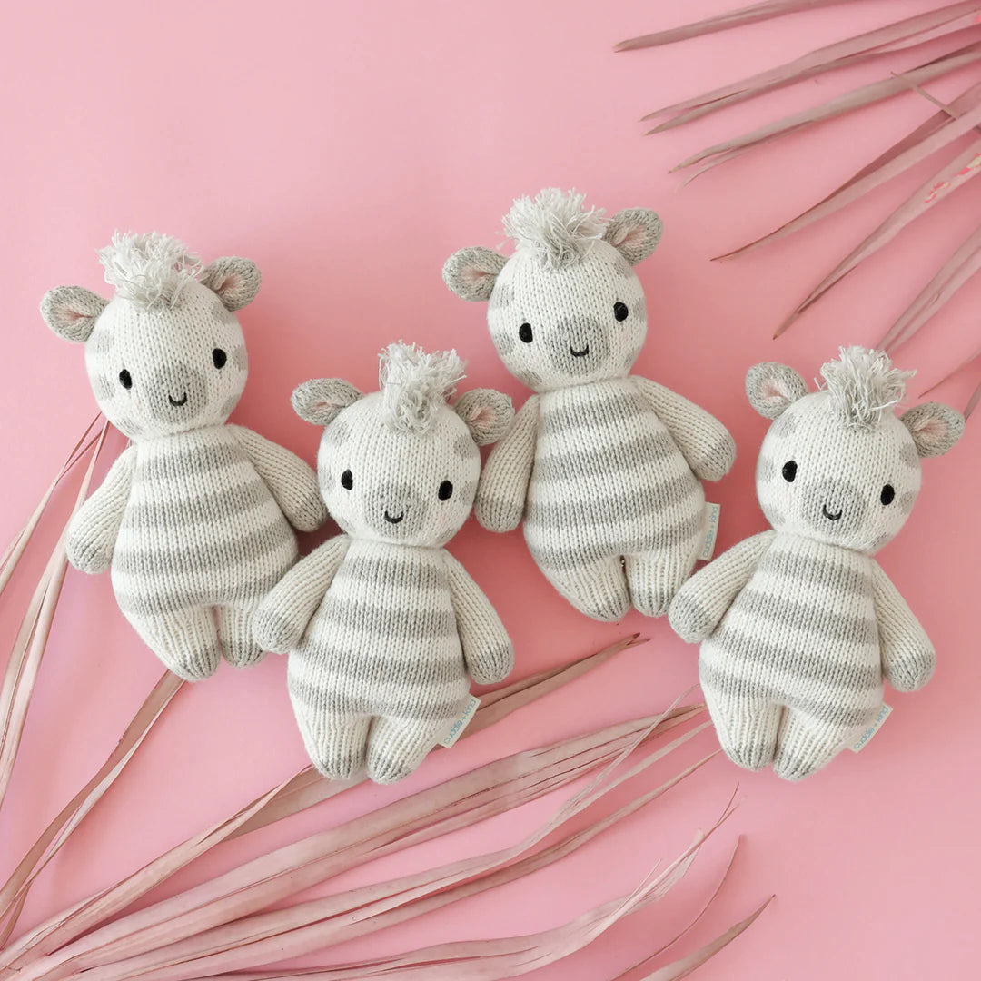Baby Zebra Hand-Knit Doll