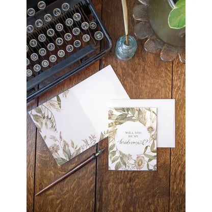 Be my Bridesmaid Dried Flora Card