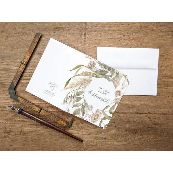 Be my Bridesmaid Dried Flora Card