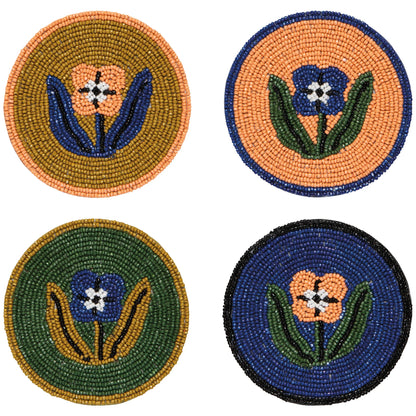Beaded Teppi Coaster Set of 4